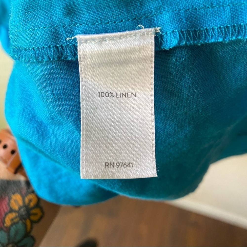 J.jill Love Linen Sleeveless Pintucked Summer Blue Lightweight Dress SZ XSP - Picture 12 of 12